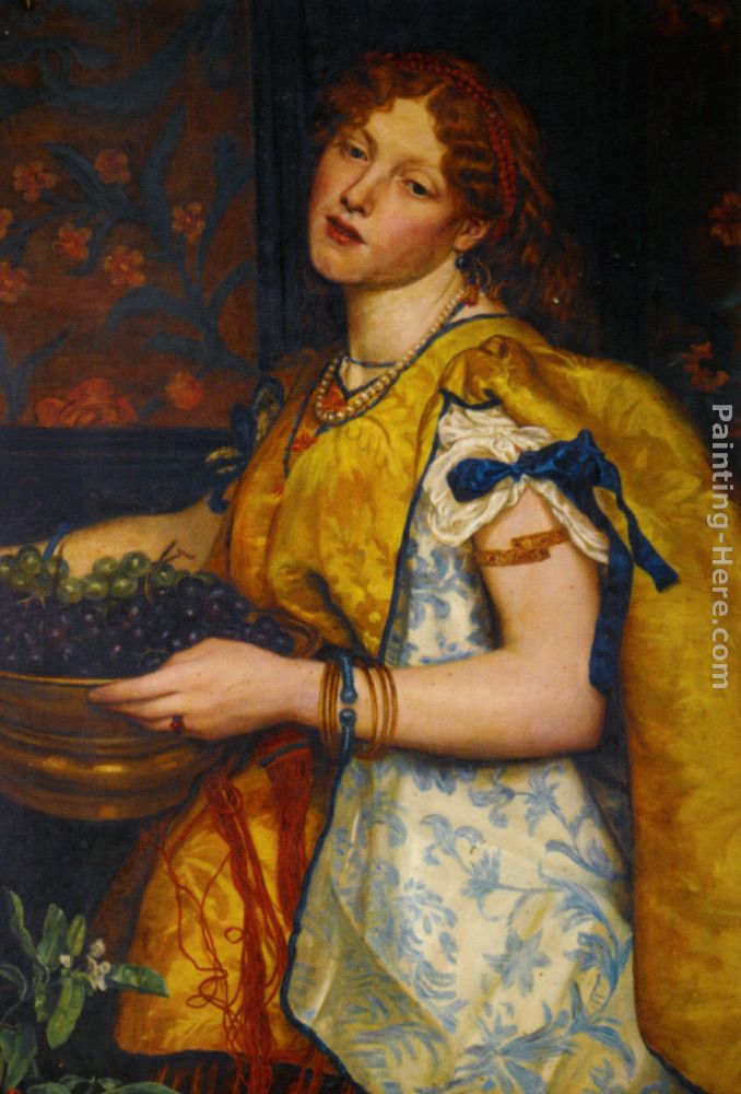 A Girl Carrying Grapes painting - Valentine Cameron Prinsep A Girl Carrying Grapes art painting